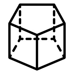 pentagonal prism line icon