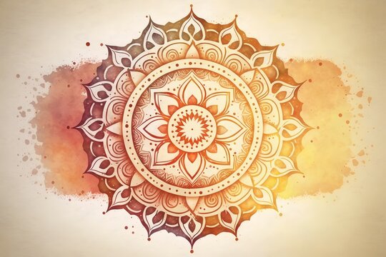 Colorful mandala in watercolor style