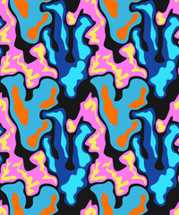 Abstract unusual seamless colorful pattern with wave elements