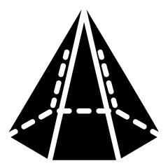 hexagonal pyramid glyph icon
