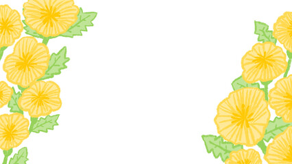 Obraz premium Dandelion background Cute hand-drawn illustrations of colored pencils and crayons / たんぽぽの背景 色鉛筆・クレヨンのかわいい手描きのイラスト