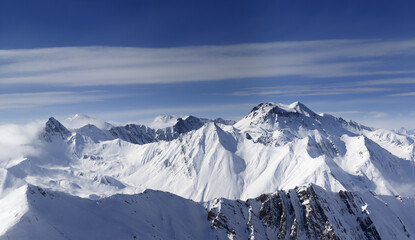 Fototapeta na wymiar Panorama of snowy mountains