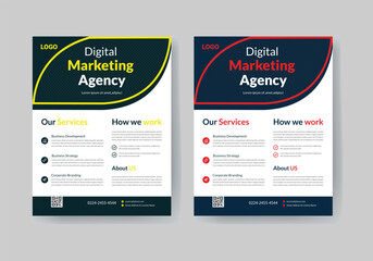  corporate business multipurpose and digital marketing agency  flyer design and brochure cover page template