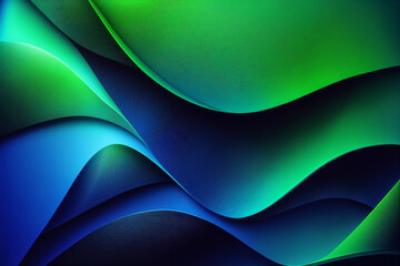 Fototapeta premium Blue and green gradient design wallpaper. Generative ai. 