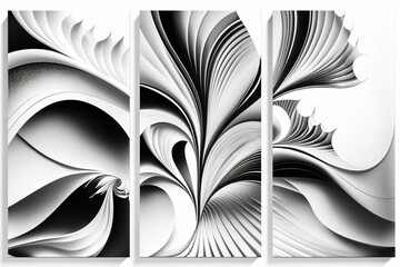 Triptych modern design wallpaper. Generative ai. 