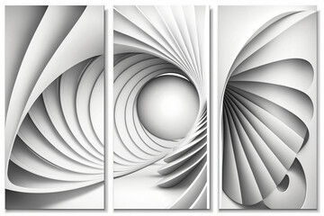 Triptych modern design wallpaper. Generative ai.  - obrazy, fototapety, plakaty