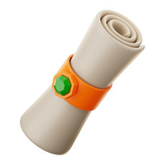 Premium game treasure map icon 3d rendering on isolated background PNG