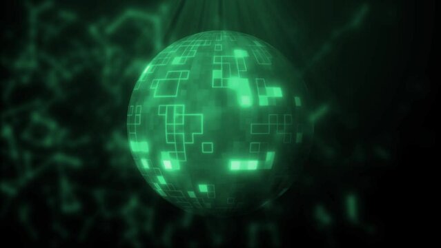  Futuristic Technology Earth, Digital Glowing Globe Moving Over Alpha Channel, High Tech Glowing Digital Earth Rotate With plexus Effects On Black Background,