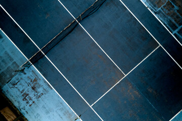blue old tennis court
