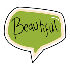 Bubble chat text hand lettering vector