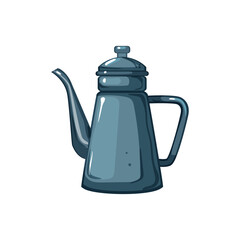 ceramic vintage teapot cartoon vector illustration