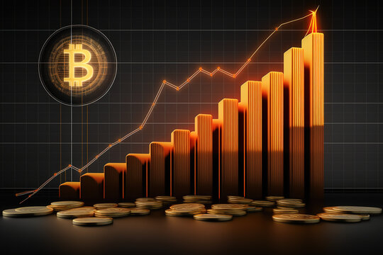 Bitcoin bullish chart, crypto coin, cryptocurrency concept. Generate by AI