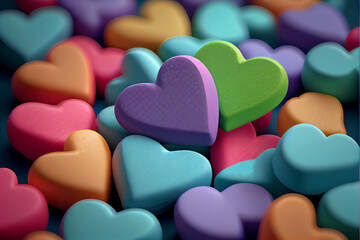 Obraz premium Close up hearts background Generative ai