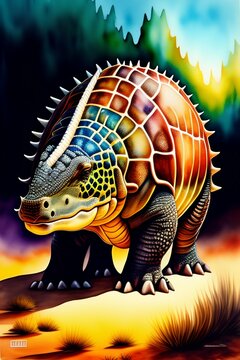 Colorful Dinosaur Illustration - Generative A.I. Art