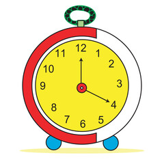 Flat alarm clock illustration vector