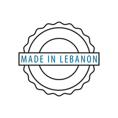 Made in Lebanon stamp icon vector logo design template