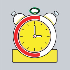 alarm clock illustration, alarm clock icon cartoon style vector illustration