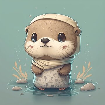there could not be a cuter otter than this one, generative AI