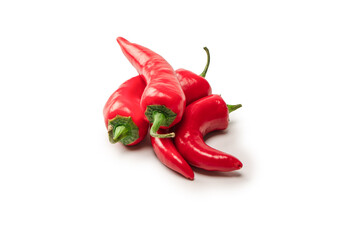 Red hot chili pepper isolated on a white background.