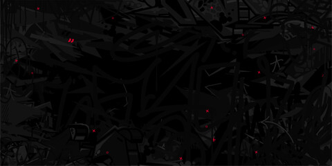 Black Abstract Flat Urban Street Art Graffiti Style Vector Illustration Template Background Art