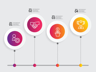 horizontal timeline infographic element report