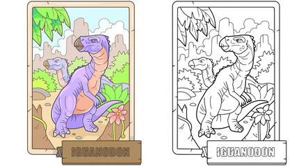 prehistoric dinosaur iguanodon, illustration design
