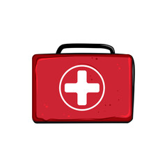 help first aid kit cartoon vector illustration
