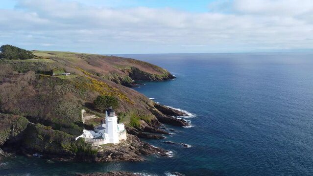 St Antonys head cornwall england uk from the air drone aerial 