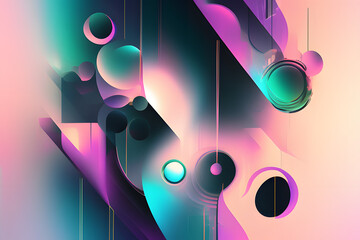 abstract background shapes, colorful, gradients, generative AI