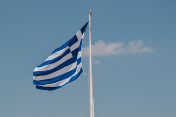 greek flag on sky