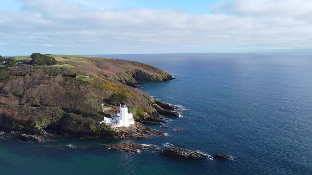 St Antonys head cornwall england uk from the air drone aerial 