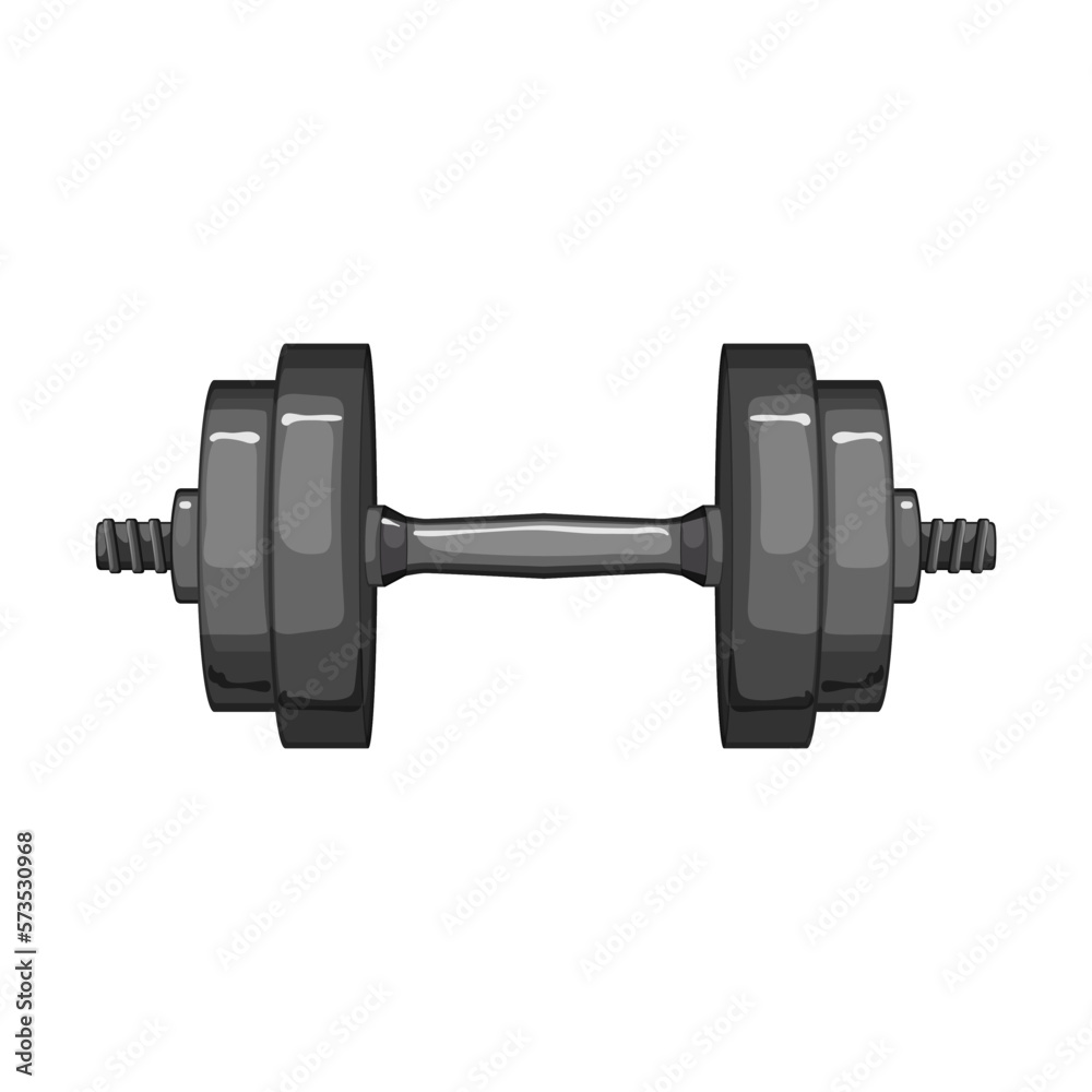 Sticker equipment dumbbell cartoon vector illustration