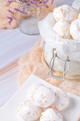 Traditional portuguese sweets beijinhos, regional sweet from Pombal, Portugal