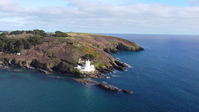 St Antonys head cornwall england uk from the air drone aerial 