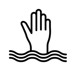Drowning mens hand Vector Icon

