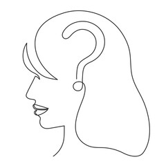 Woman is looking through binoculars,observes with field-glass one line art,hand drawn continuous contour,comic concept,minimalist design.Editable stroke.Isolated.Vector illustration