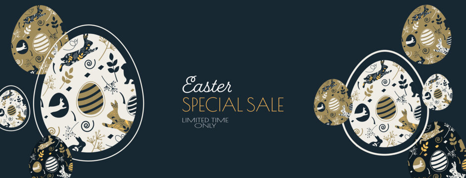 Easter Sale banner. Modern minimal design for Sales. Flat vector illustration.