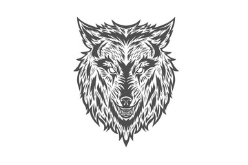 Obraz premium wolf head tribal tattoo