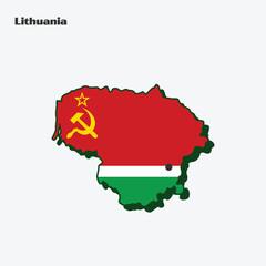 Lithuania Country Flag Map Infographic