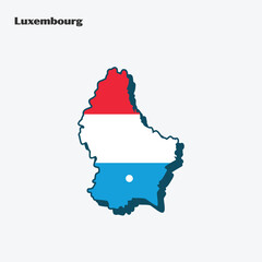 Luxembourg Country Flag Map Infographic