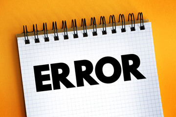 Error text on notepad, concept background