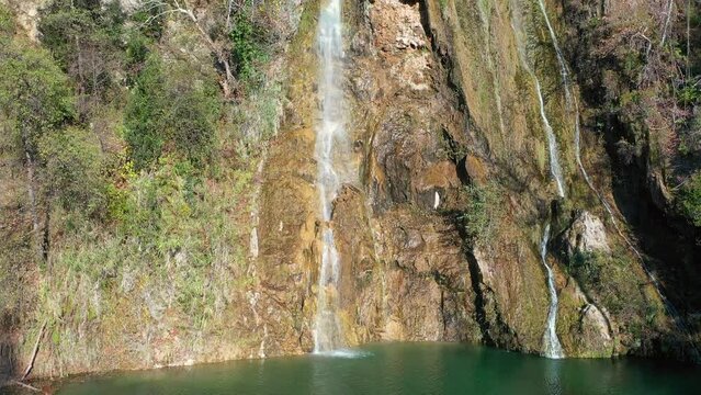 A beautiful wild waterfall Uchan-Su in a forest thicket on the southern coast of Turkey.
