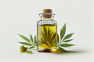 Cannabis oil in a bottle. Generative AI, Generative, AI