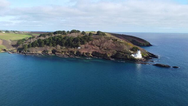 St Antonys head cornwall england uk from the air drone aerial 