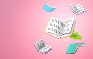 World Book Day. 3D Illustration