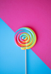 colorful lollipop on bright background