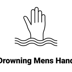 Drowning mens hand Vector Icon

