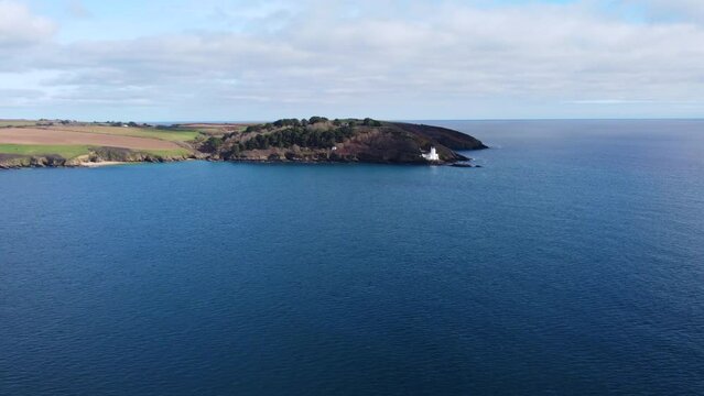 St Antonys head cornwall england uk from the air drone aerial 