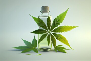 Cannabis oil in a bottle. Generative AI, Generative, AI