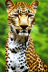 A portrait of a leopard. Generative AI